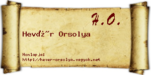 Hevér Orsolya névjegykártya